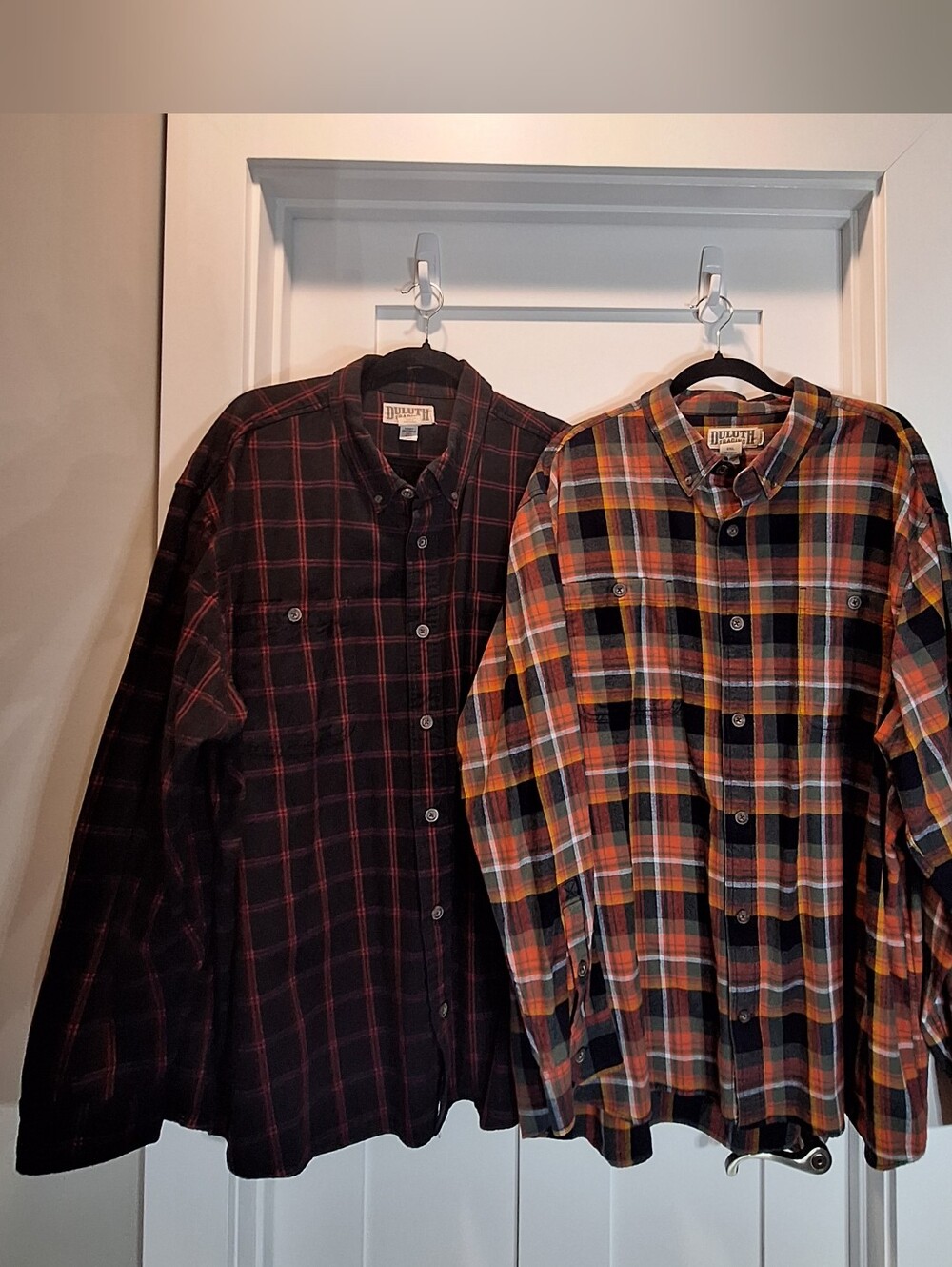 Duluth Trading Co LOT OF 2 Flannel Relaxed Fit Button Down Plaid Shirts Size 2XL